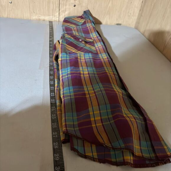 15. Saddlebrook Western Shirt M Pearl Snap Plaid Cowboycore Boho Rodeo Workwear - Picture 5 of 9